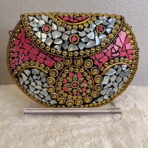 Ramla Pink Mosaic "Beverly Hills" Clutch / Crossbody